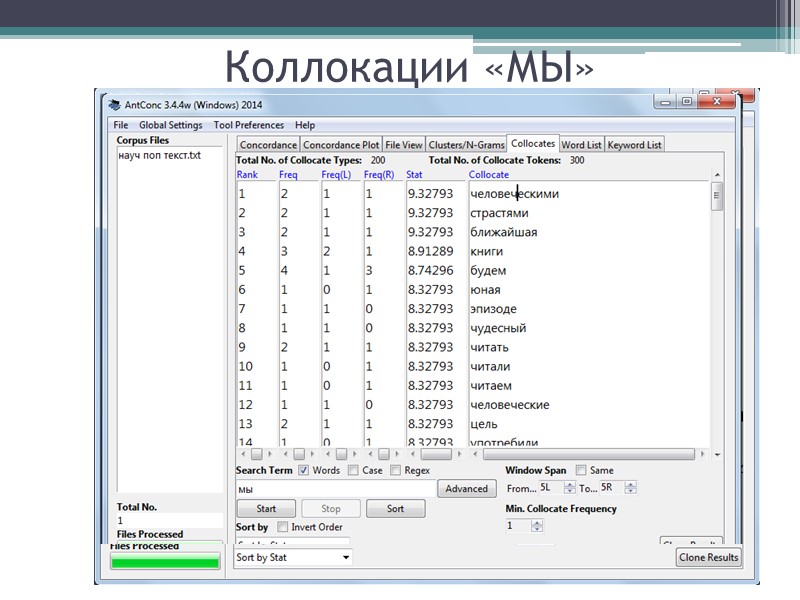 Коллокации «МЫ»